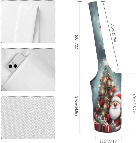 Yogamattas Canvas - Sporttas Gymtas - Yogaspullen Vervoeren - Met Waterfles Zakken - 90 cm Lengte - Stijl — afbeelding 5