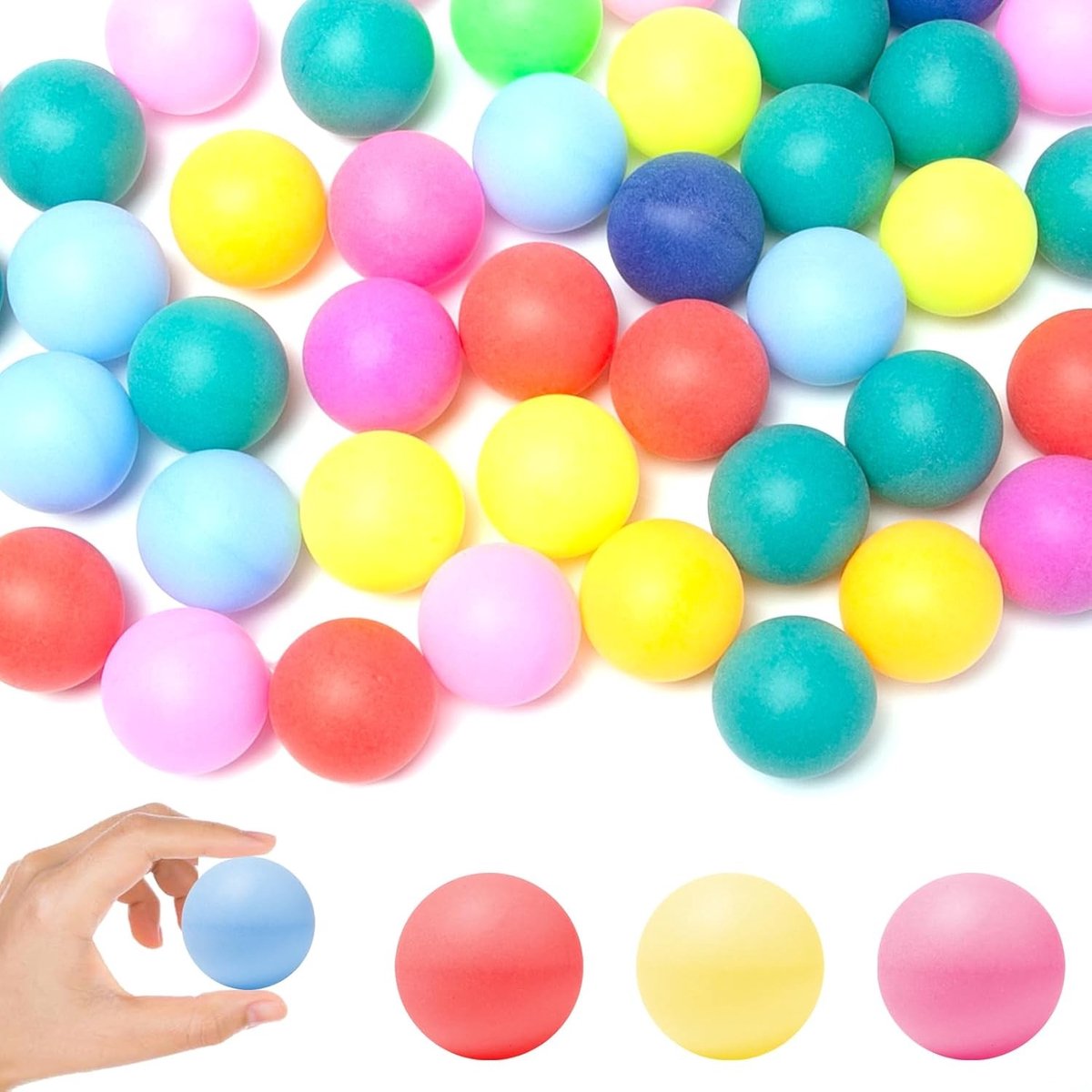Kleurige 40mm Tafeltennisballen - 80 Stuks Plastic Trainingsballen voor Volwassenen en Kinderen, Perfect voor Sport en Spel