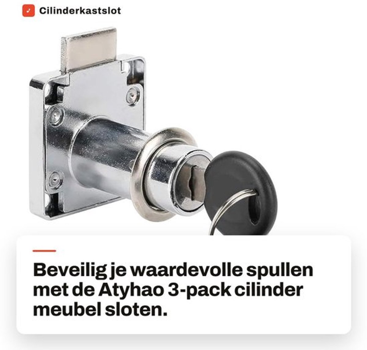 Cylinder Lock - 3-pack - Kast Slot - Meubelslot - Kistslot - Kastsloten Baby - Hoogwaardige Zinklegering - Kastslot