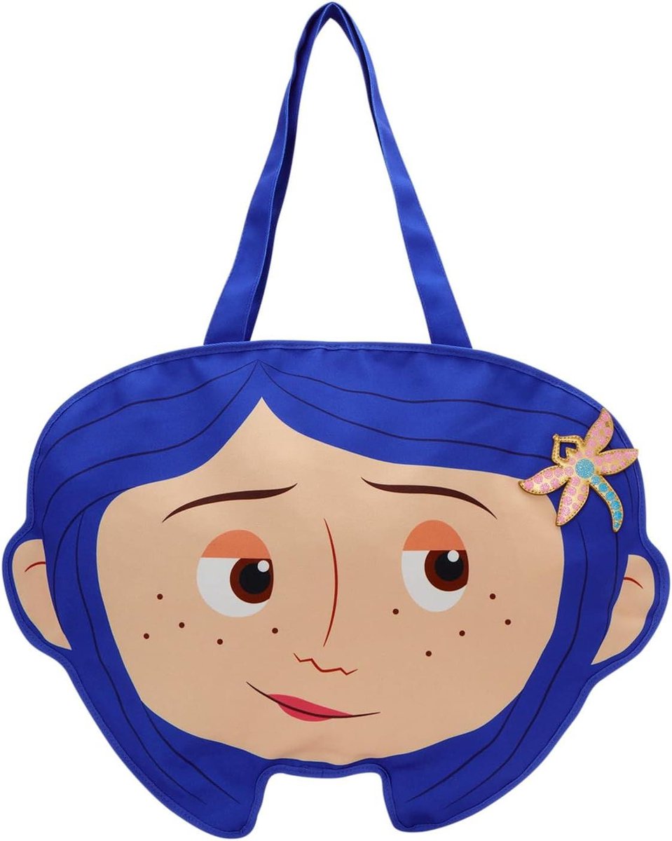 Coraline Canvas Tote Bag - Draagtas Coraline - Dagelijks Gebruik - Applique en Glitter Details