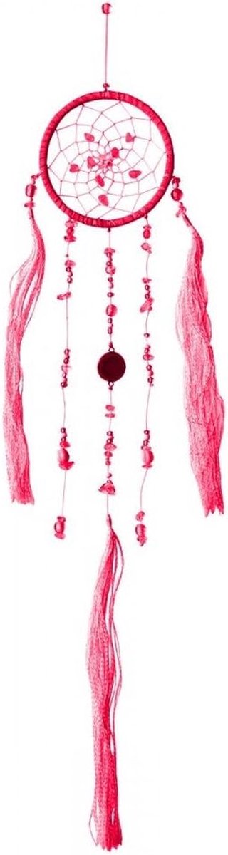 Handgemaakte Dromenvanger - Dreamcatcher Mobiel - Slaap Verbeteren - Met Halfedelstenen - 10 x 50 cm - Wit