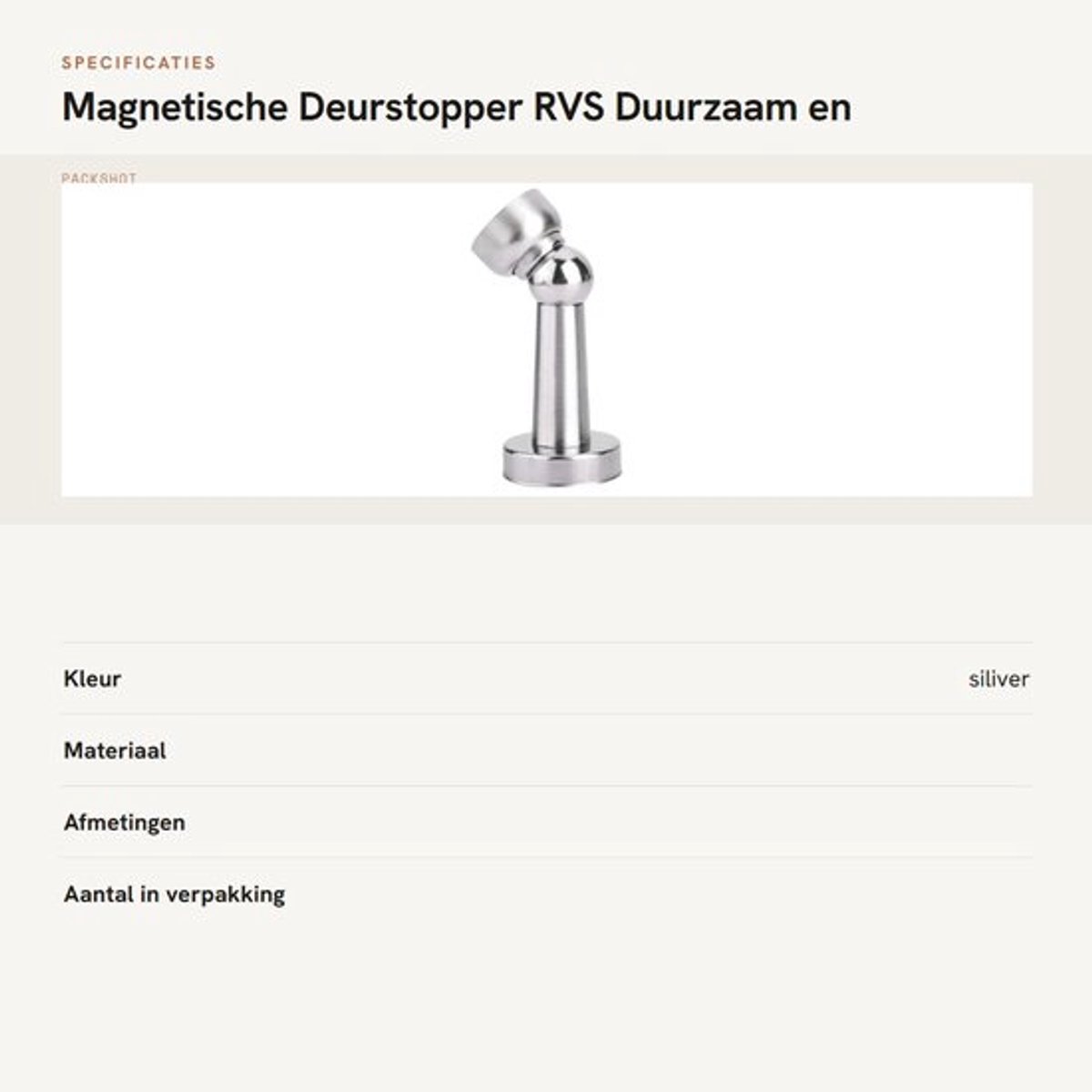 Deurstoppers - Hoogwaardige Roestvrij Stalen Deurstopper - Magnetisch - Praktisch - Eenvoudig te Installeren - Duurzaam en Makkelijk te Reinigen - Deurbuffer