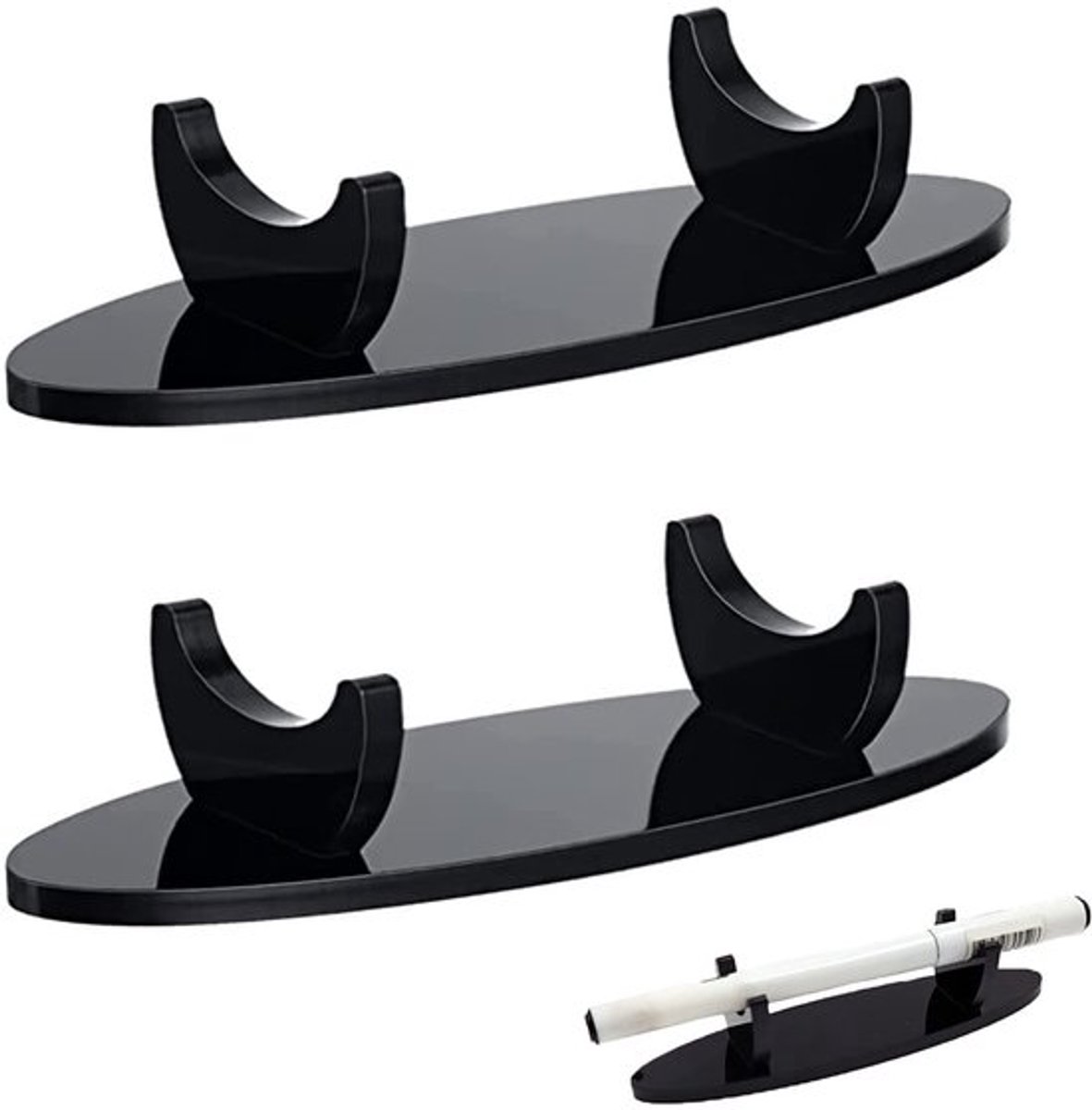 Pennenhouder met gewogen basis - Bureau Organizer - Desk Organizer - Acryl - 2 Stuks - Geschikt voor kantoor en thuis - Pennenorganizer