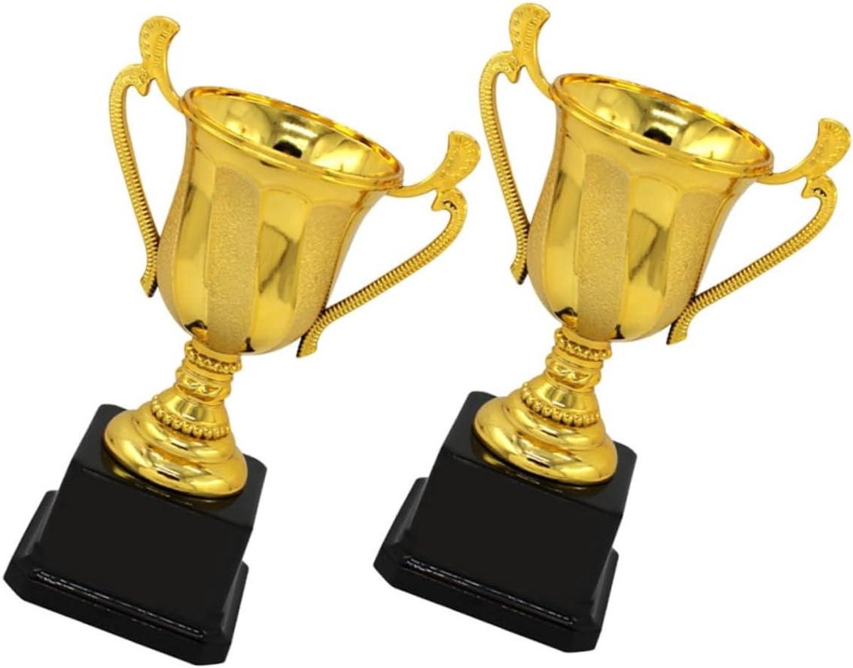 Kinder Trofee Set - Spel Prijzen Beker - Wedstrijden Belonen - Helder Kleurontwerp - 17.3x12cm - Goud