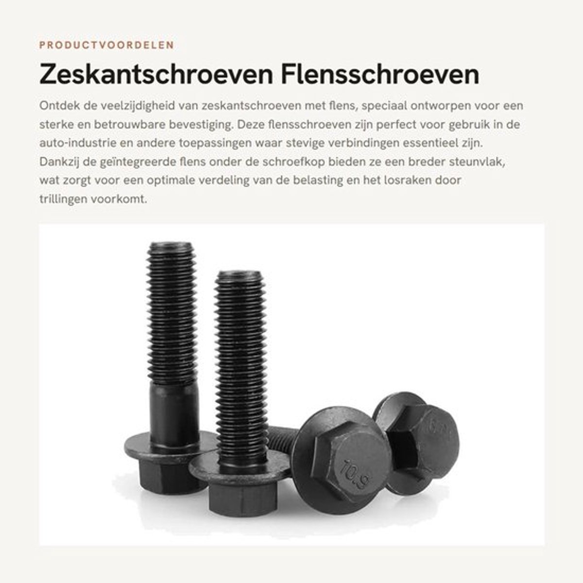 Zeskantschroeven met flens - Gelegeerd Staal - M6 x 50 mm - 4 Stuks - Corrosiebestendig - Hoge Treksterkte - Flensbouten
