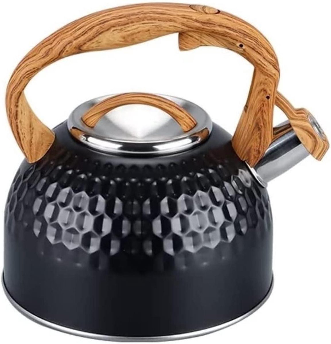 Roestvrijstalen Fluitketel - Waterkoker Keuken Theepot - Water Koken - Voedselveilig Roestvrij Staal - 2.5L - Zwart