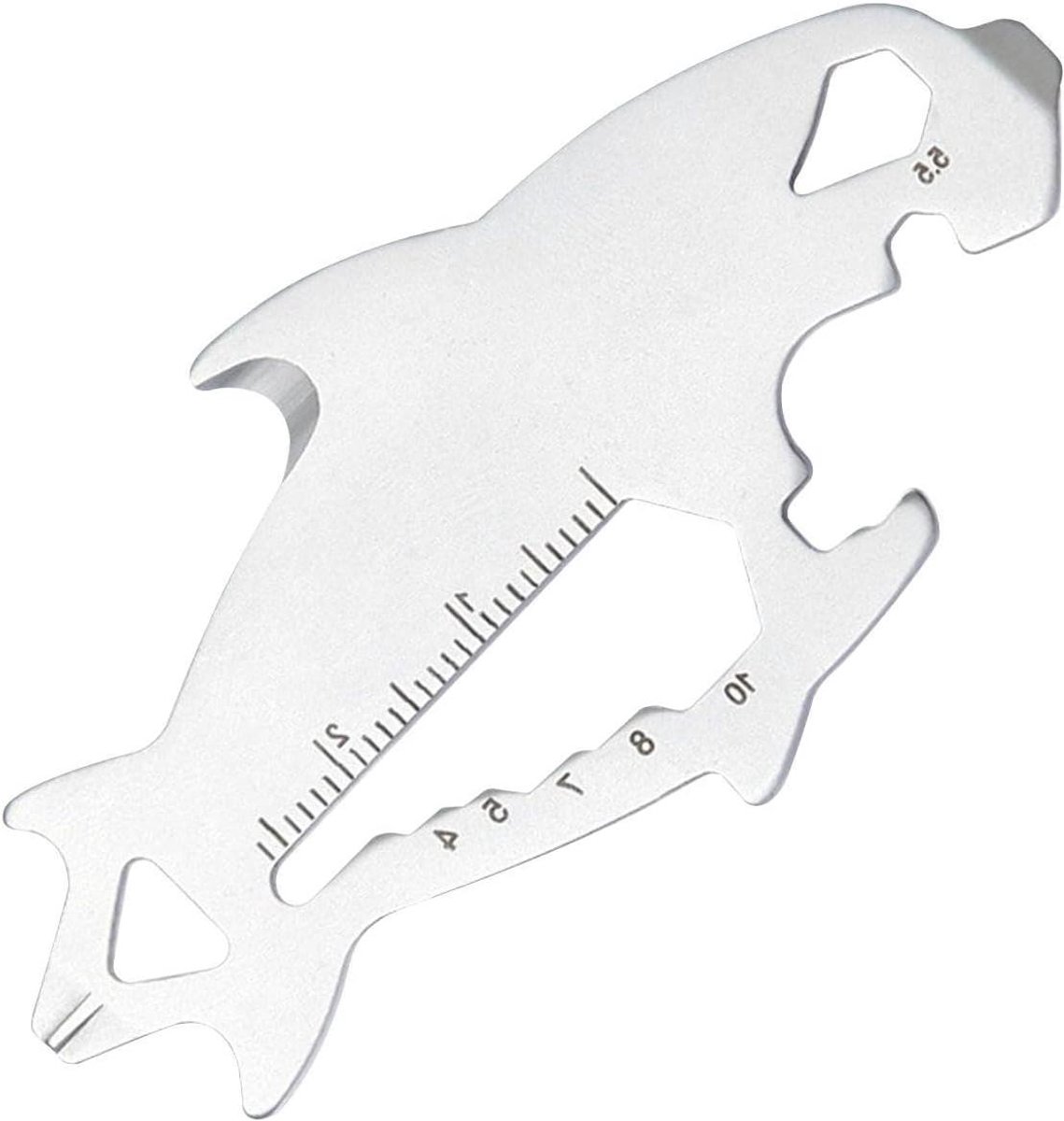 Multitool Sleutelhanger - Outdoor Gadget - Kamperen en Reizen - Visvormig Ontwerp - 7.5 cm - Zilver