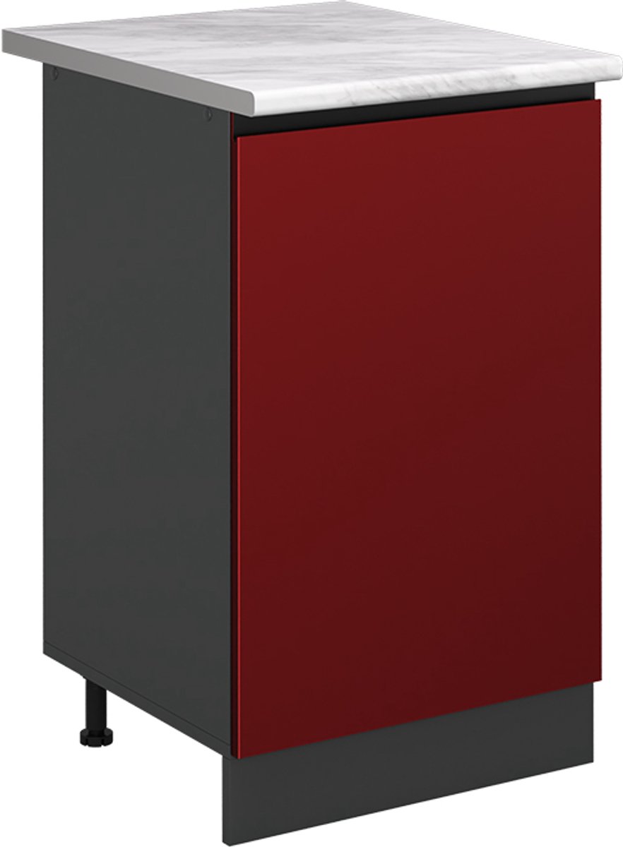 Vicco Keukenonderkast R-Line, Goudkleurig Eiken/Antraciet, 50 cm marmer werkblad
