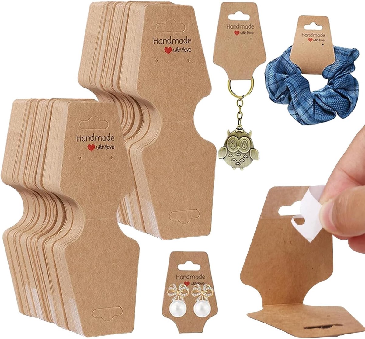 200 Stuks Sieraden Displaykaarten - Hangkaarten voor Kettingen, Armbanden, Sleutelhangers en Oorbellen - Kraft Papier voor Anklets en Sieradenpresentatie