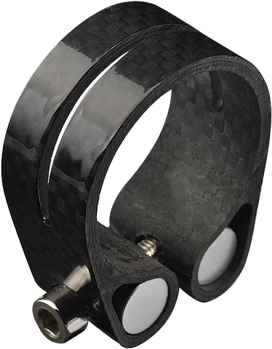 Fietszadelklem - Zadelpenklem - Fiets Zadel Verstellen - Lichtgewicht Carbon - 349 mm - Glanzend Zwart