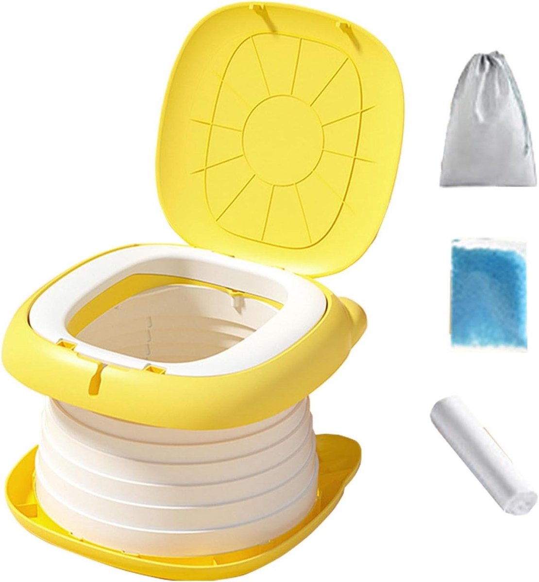 Reispotje voor peuters - Opvouwbare toiletbril - Veilig zindelijk maken - Lichtgewicht en opvouwbaar - 26 x 255 cm - Eend