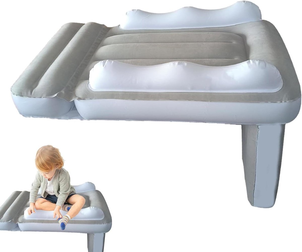 Opblaasbaar Reisbed - Peuter Vliegtuigbed - Comfortabel Reizen - Veiligheidsbumpers - 80 x 60 x 50 cm - Luchtbed