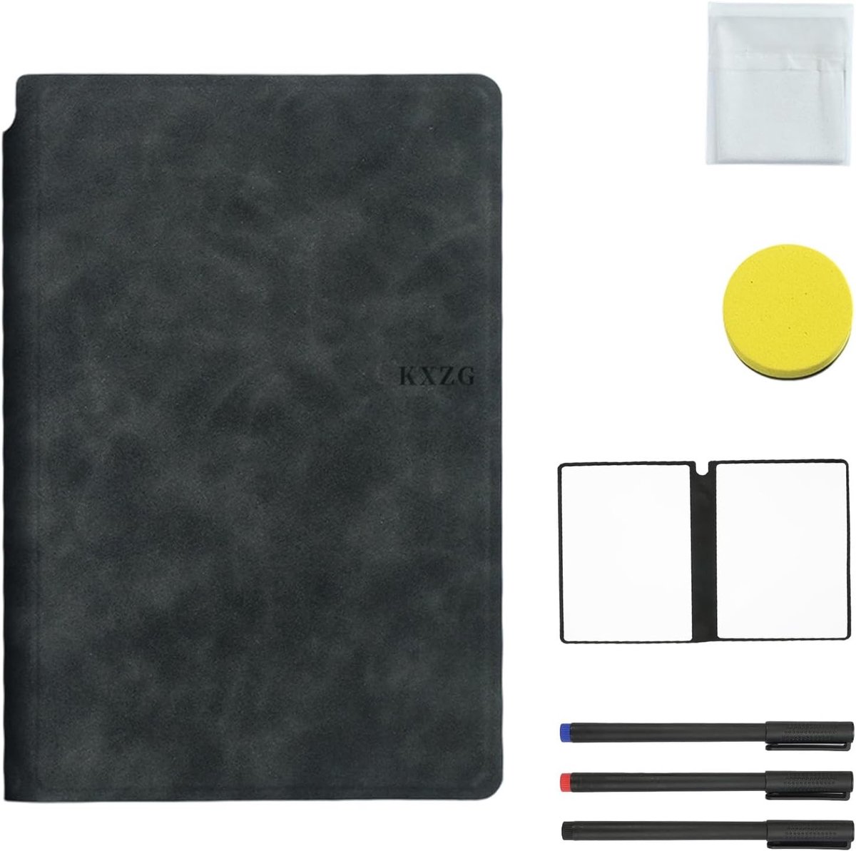 SnelShoppen - Magnetic Whiteboard Reusable - Erasable Whiteboard Notebook met 3 Pennen en Schoonmaakdoek - Klein Bureau Whiteboard voor Thuis, Kantoor
