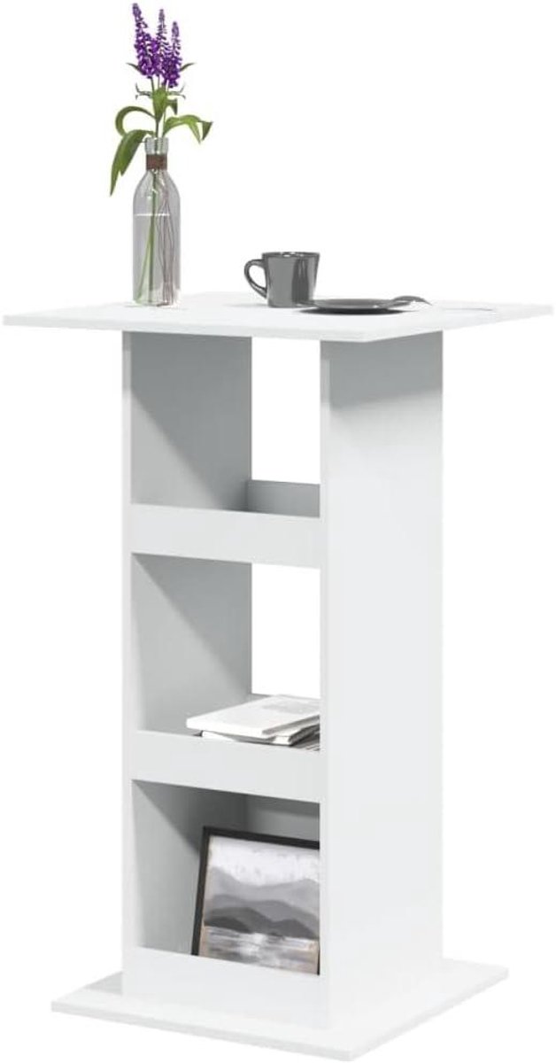 Bartafel met Opbergruimte - Eettafel Hoge Tafel - Keuken Organiseren - Stabiel en Duurzaam Materiaal - 60x60x102cm - Wit