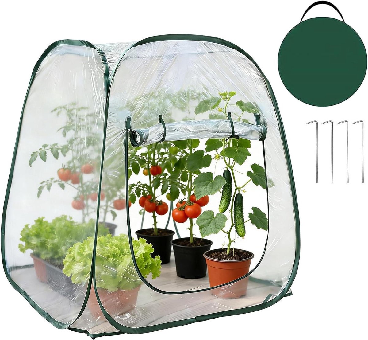 Kleine Broeikas - Mini Kas Planten - Planten Beschermen - Hoge Lichtdoorlatendheid - 98x98x98 cm - Transparant