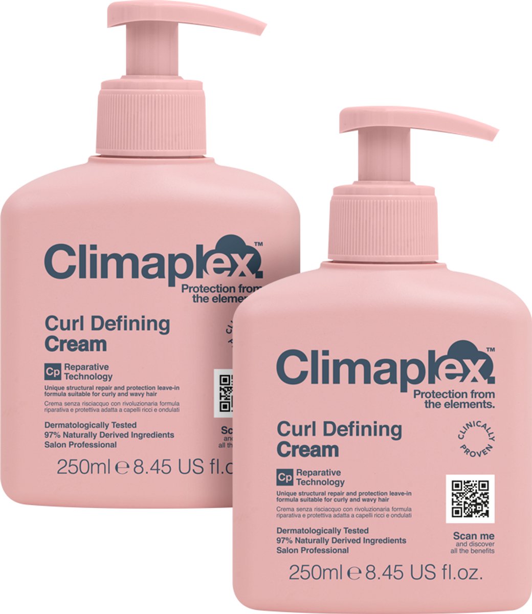 Climaplex Curl Defining Cream Voordeelverpakking - Beschermt Tegen Weerselementen - Voor Krullend Haar - 250ml - 2 Stuks