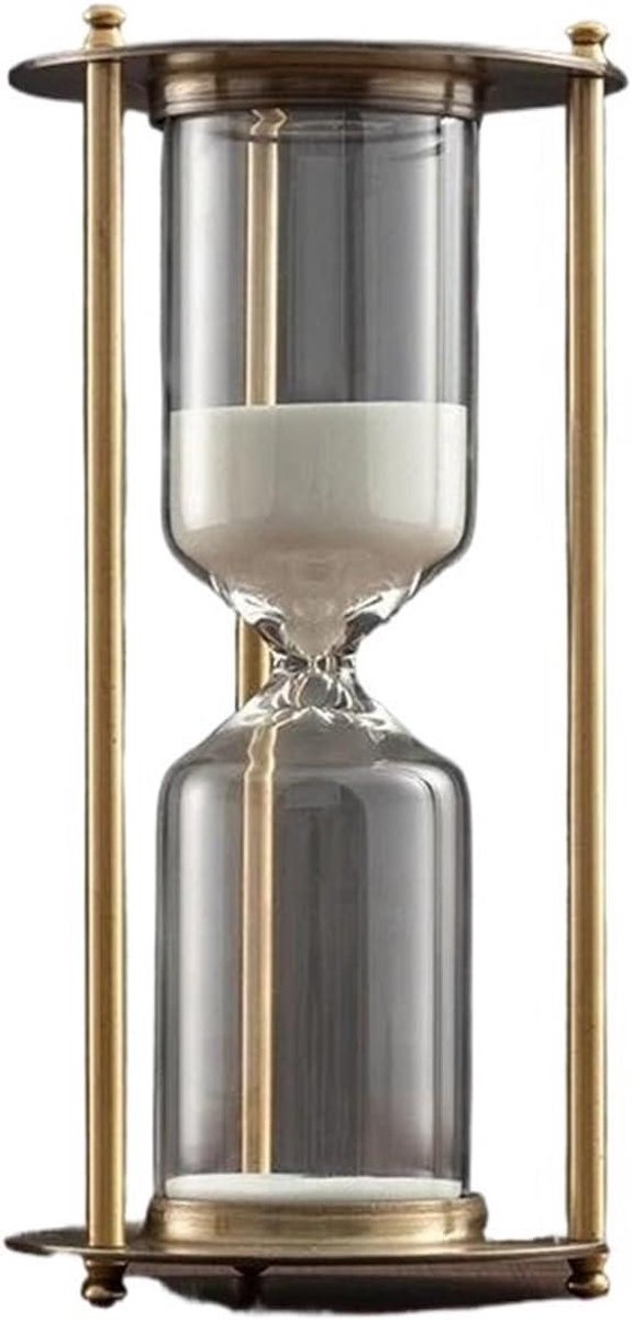 Zandloper - Zandloper timer - Tijd meten - Meerdere tijdsduren - 9x21cm (60 min) - Parelwit