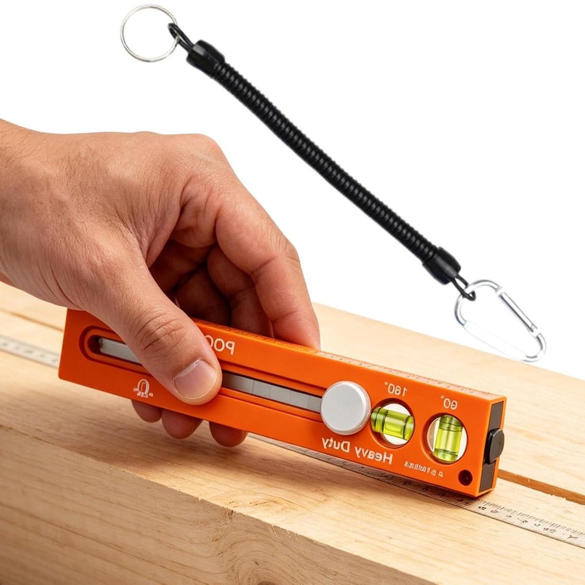 Houtbewerking Liniaal - Meetgereedschap Timmerwerk - Nauwkeurig Meten - Magnetische Strip - 18.5 cm - Aluminium