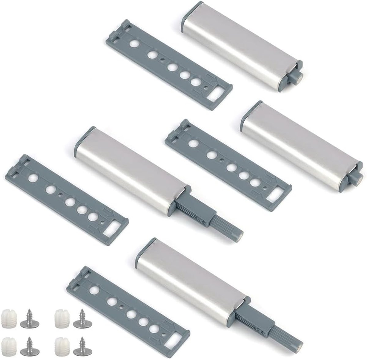 4 Stuks Drukknop Deuropeners voor Keuken- en Meubeldeuren, Ideaal voor Push-to-Open Systemen, Stil en Efficiënt in Gebruik