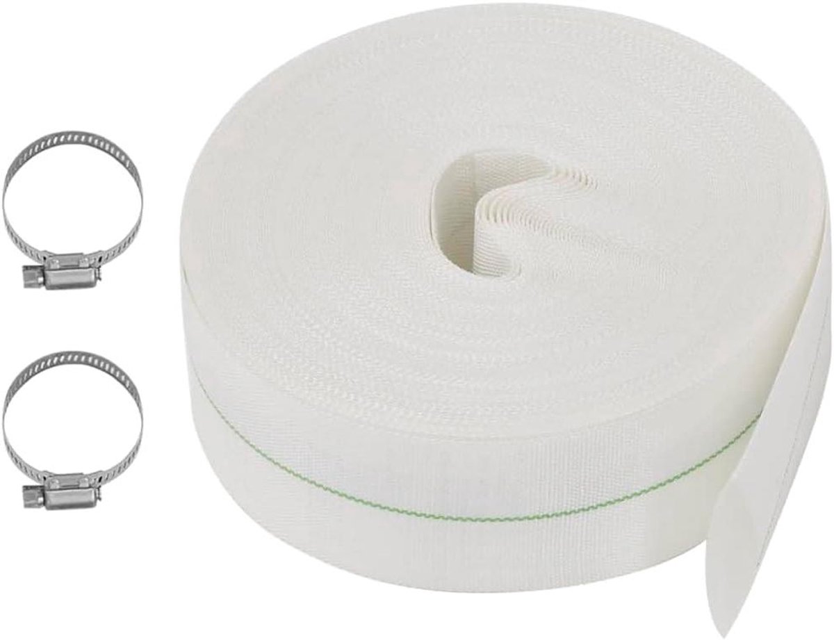 Platte Tuinslang - Waterslang Irrigatieslang - Water Transport - Versterkt PE Materiaal - 100 meter 2 inch - Wit