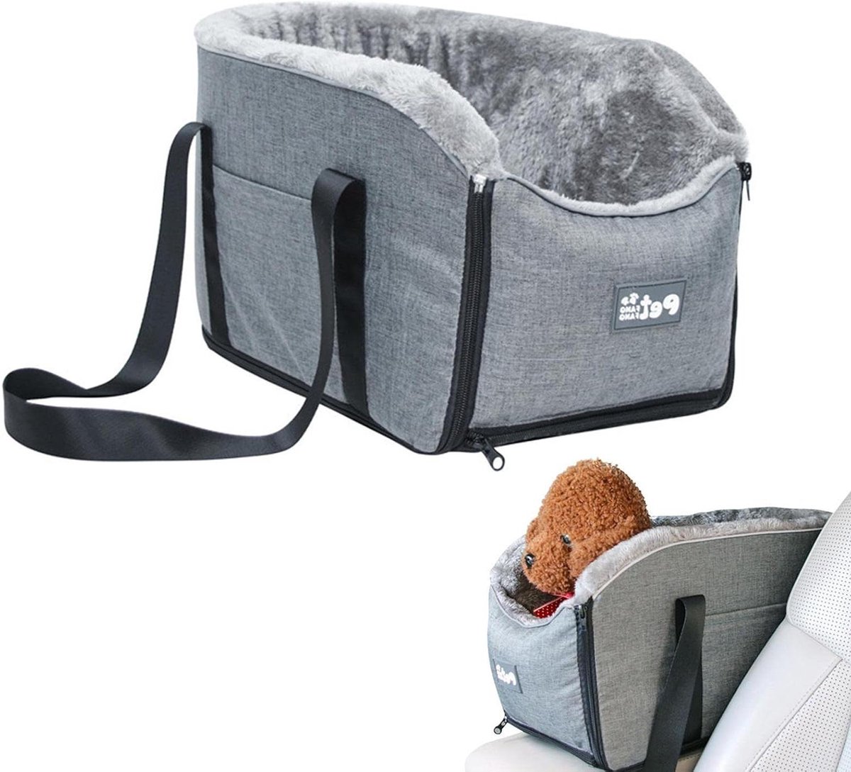 Honden Autostoel - Hondenstoel Auto - Veilig Reizen - Multifunctioneel Ontwerp - 45 x 22 x 25 cm - Grijs