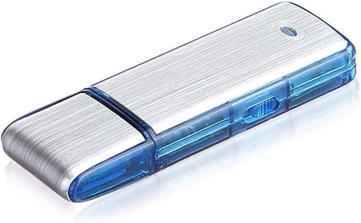 Afluisterapparatuur - Blauw - 6,6 x 2 x 0,9 cm - Metalen Mini Digitale Spraakrecorder - Voor Vergaderingen en Lessen