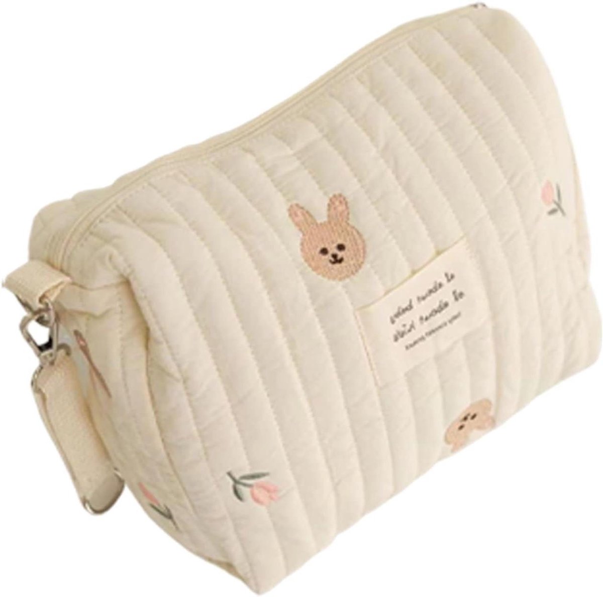 Baby Luiertas Organizer - Opbergtas Baby - Baby Spullen Meenemen - Draagbaar en Ruim - 25x17x10 cm - Beige