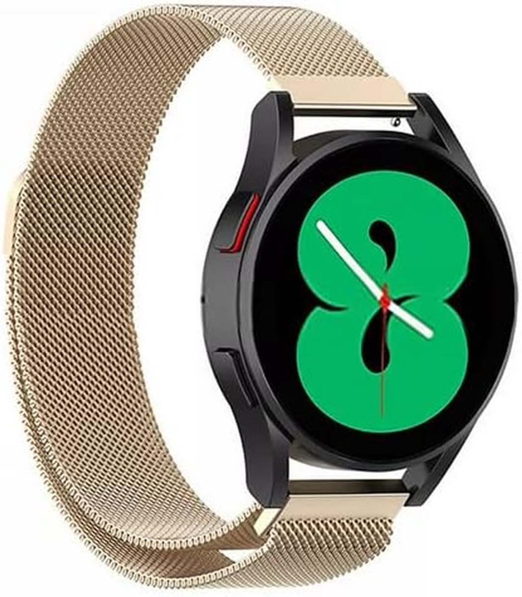 Milanese Band - Horlogeband RVS - Smartwatch Upgrade - Magnetische Sluiting - 22mm - Vintage Goud