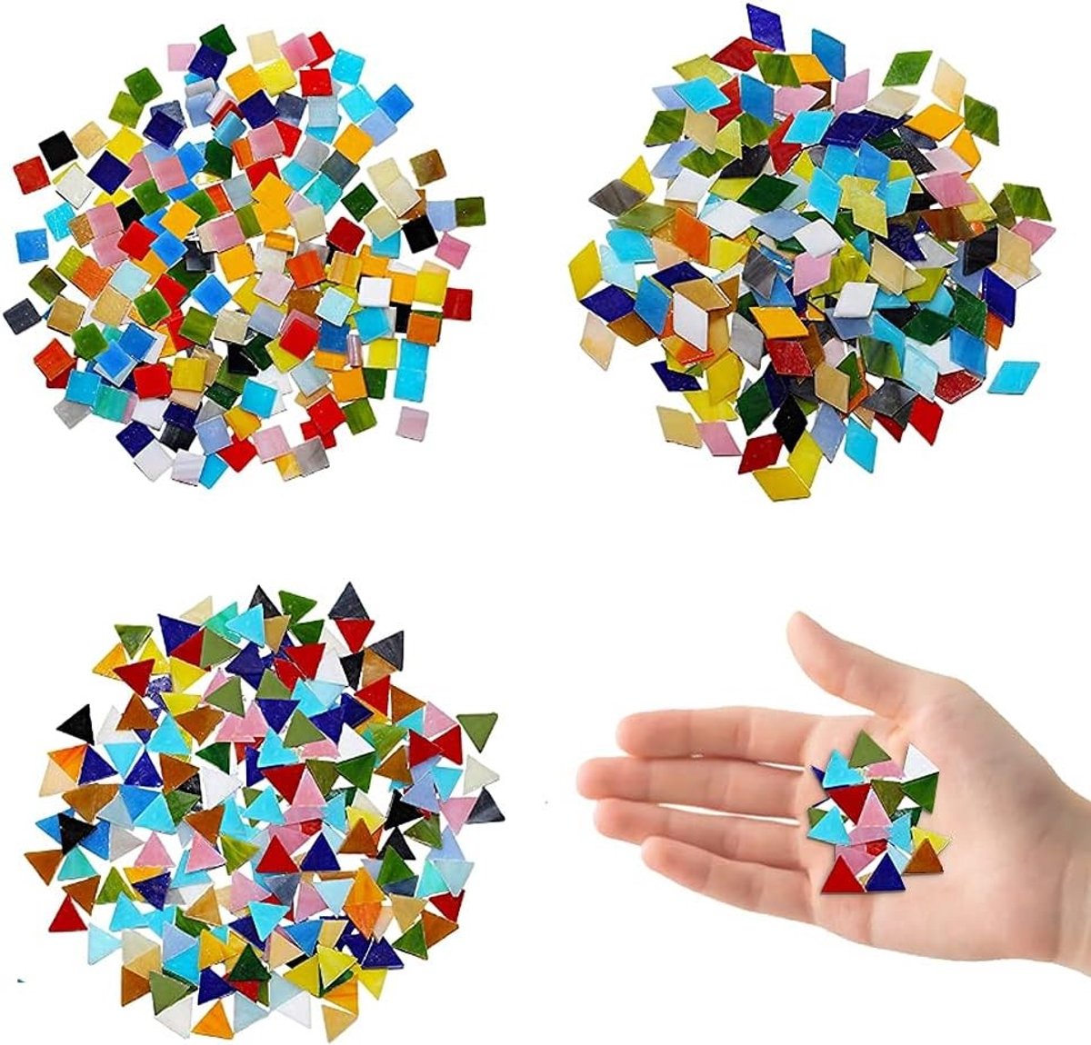 Mozaïektegels - Zwart - 1 x 1 cm - Glazen Mozaïek voor Creatieve Decoratie - Voor Doe-Het-Zelf Projecten