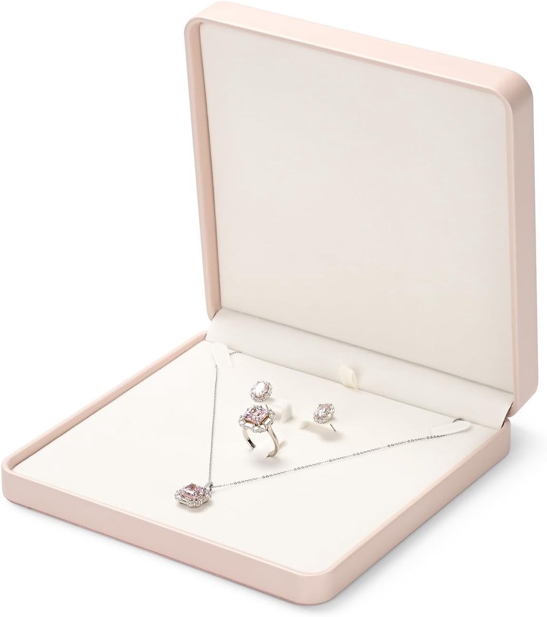 Sieradenbox voor het opbergen en organiseren van ringen, oorbellen en kettingen - Perfect als cadeau (Roze)