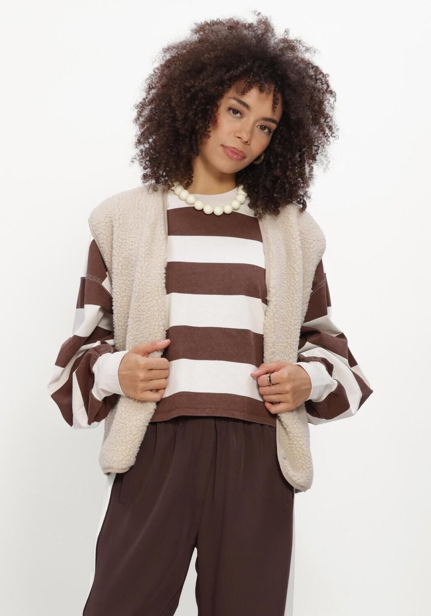 Catwalk Junkie Teddy Bodywarmer Blazers Dames - Beige - Maat 40