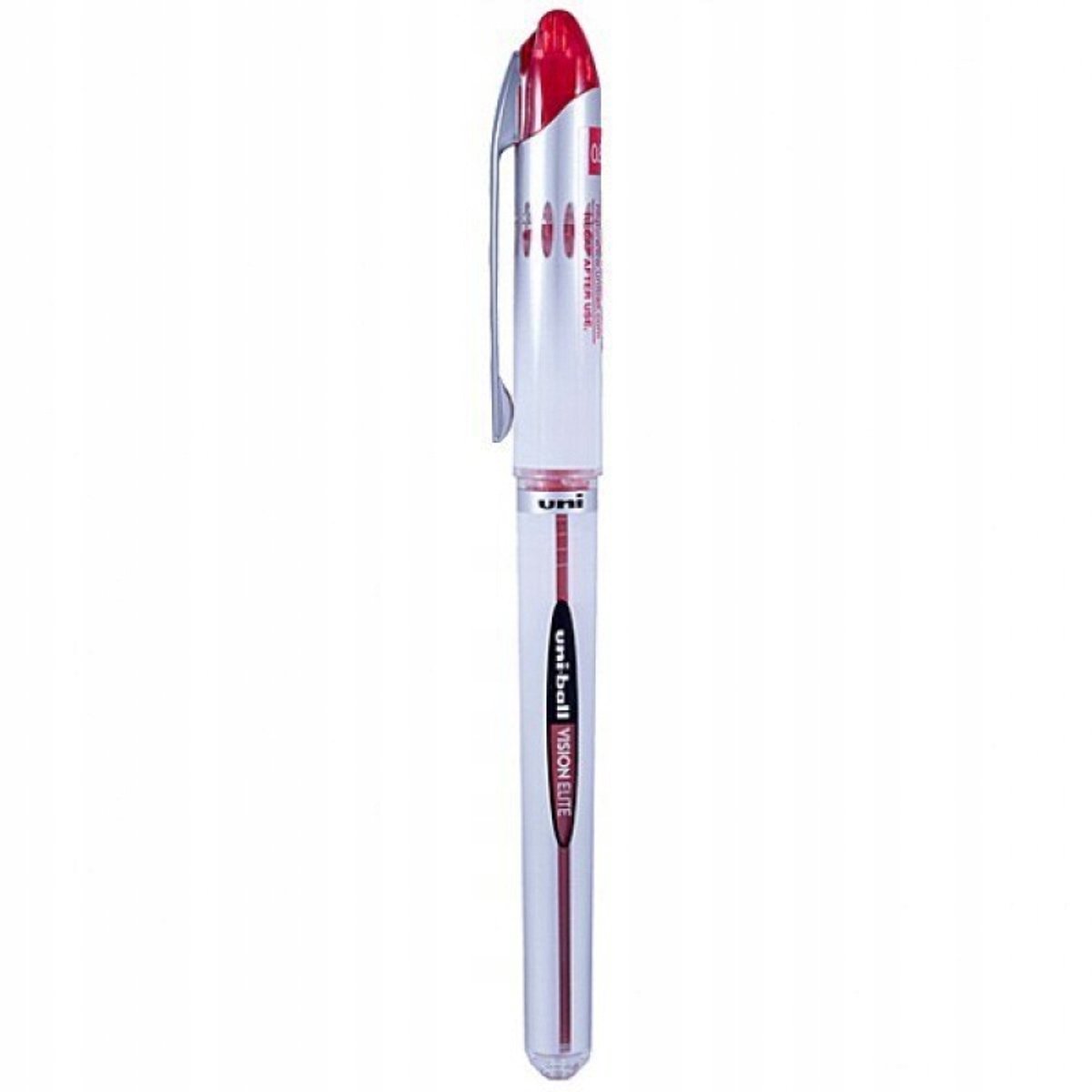 Uni Vision Rode Balpen 0,8 mm - Vloeiende Pigmentinkt, Ideaal voor Kantoor & School