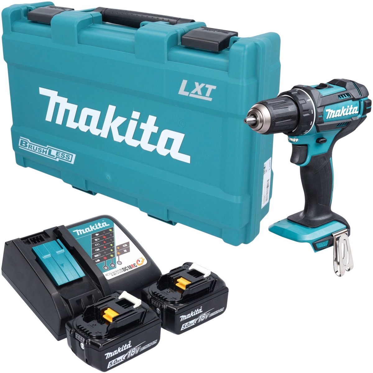 Makita DDF 482 RTK accuboormachine 18 V 62 Nm + 2x accu 5,0 Ah + oplader + koffer