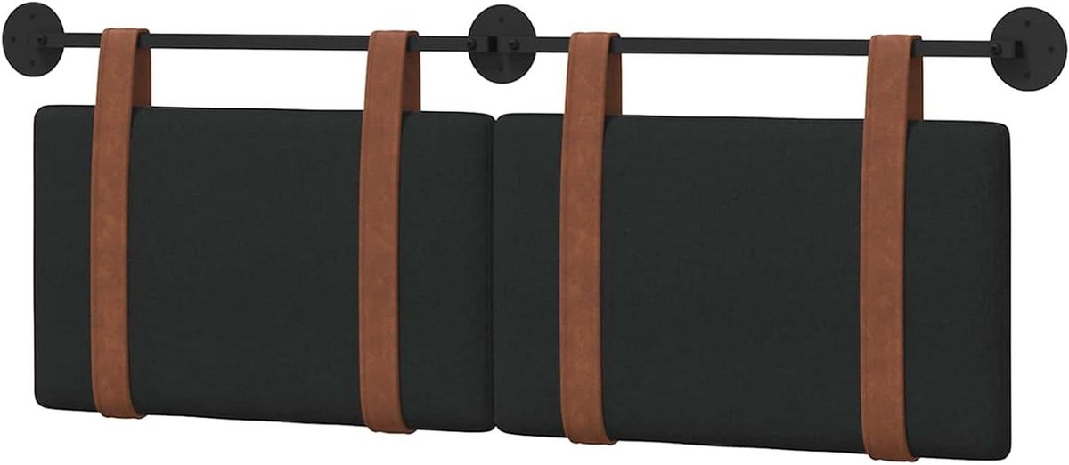 Hoofdeinde Bed - Wandkussen Hoofdbord - Ontspannen in Bed - Zacht Gevoerd Design - 130 x 55 cm - Zwart