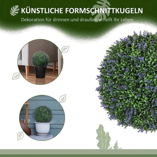 Kunstlavendel – Nepplanten – Sierplanten – Decoratieplanten – Kunstbloemen – Set Van 2 – 42 Cm Hoog – Onderhoudsvrij Kunststof