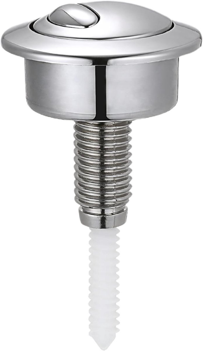 WC-spoelknop Vervanging - Toiletspoeler Knop - Waterbesparing - Dubbel Spoelsysteem - 48 mm tankgat - Zilver