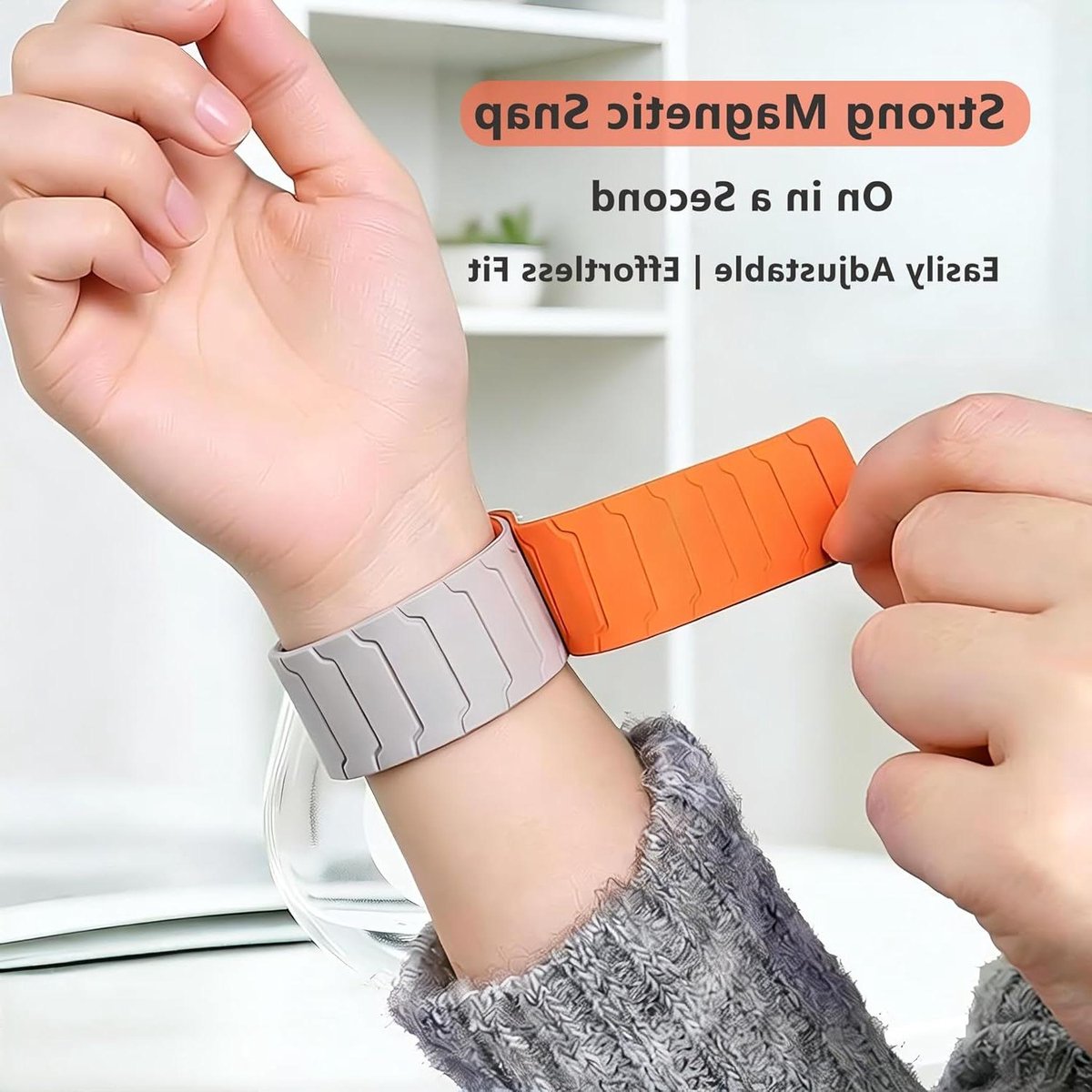 Magnetische Vervangende Band - Sportband Horloge - Smartwatch Gebruik - Sterke Dubbele Magneet - Standaard Maat - Starlight