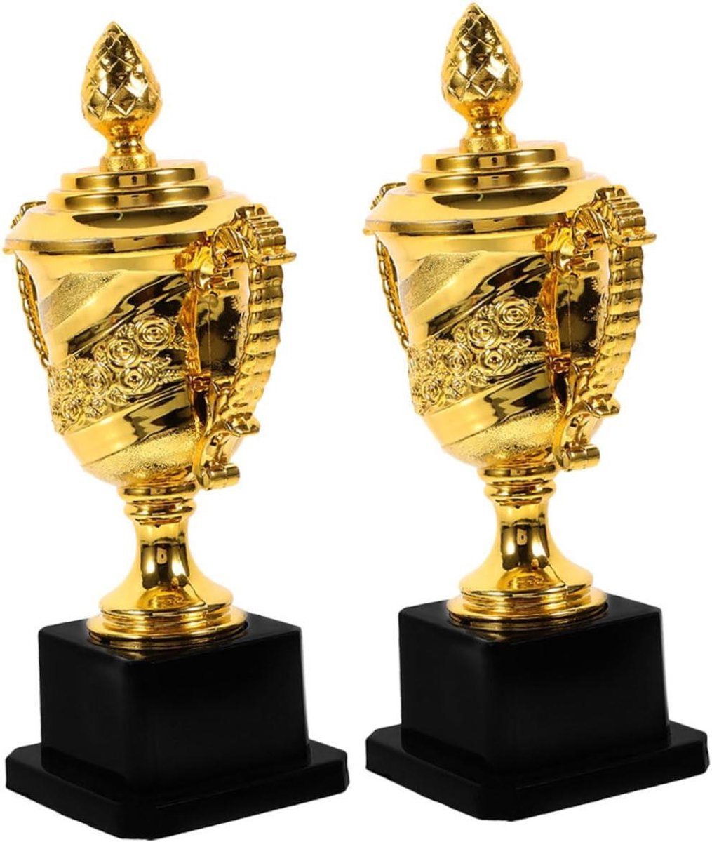 Mini Trofee Beker - Spelerstrofee Prijsbeker - Wedstrijd Prijzen - Fijne Afwerking - 18 x 10 x 6.5 cm - Goud