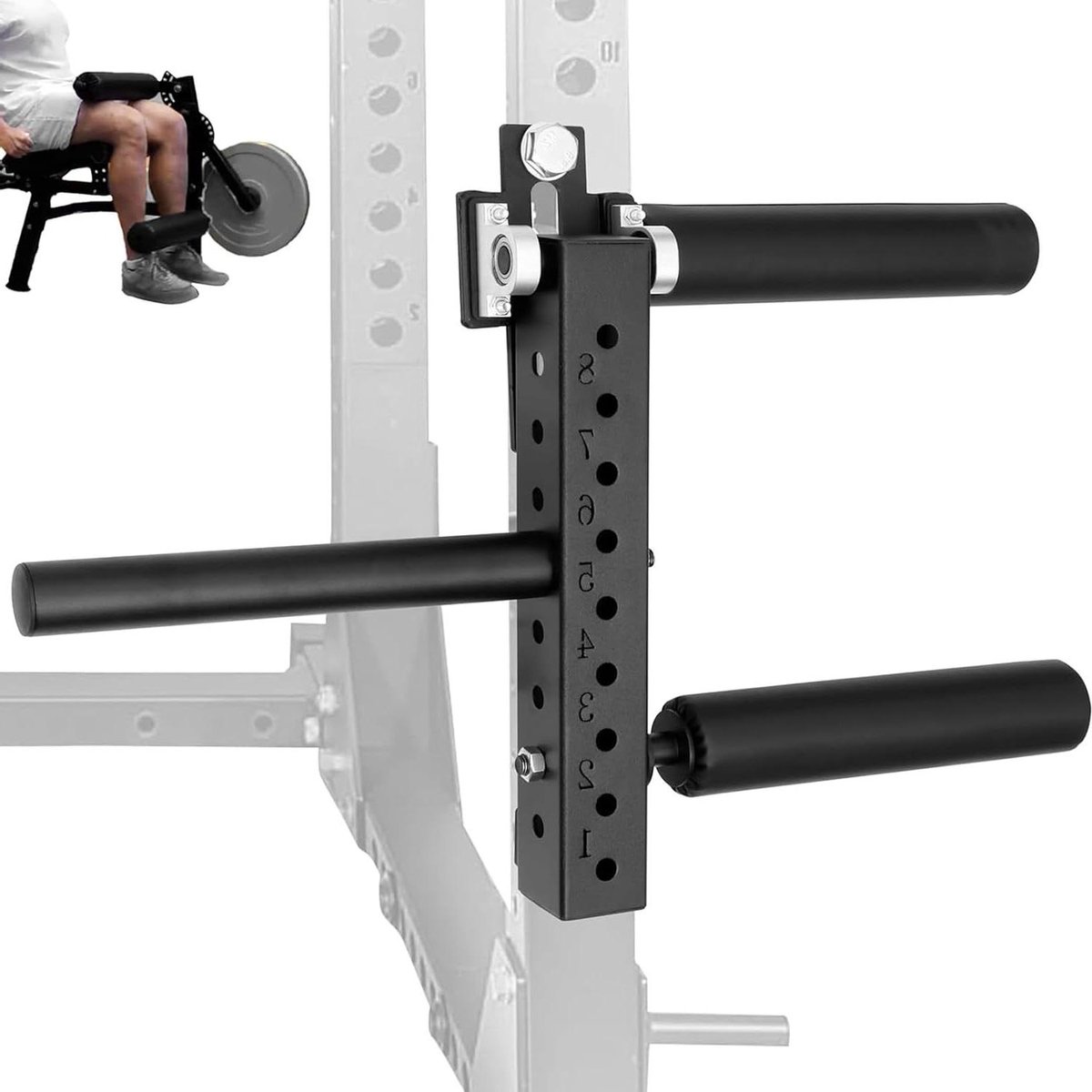 Beenmachine Krultrainer - Leg Extension Curl - Kracht Training - Verstelbare Instellingen - Compatibel met 2-inch schijven - Zwart