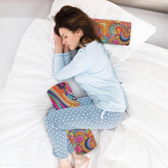 Yoga Bolster Kussen - Nekkussen Roller Slaapkussen - Therapeutische Slaaphouding - Ergonomisch Ontworpen - 1 Size - Kleurrijke Illustratie — afbeelding 2