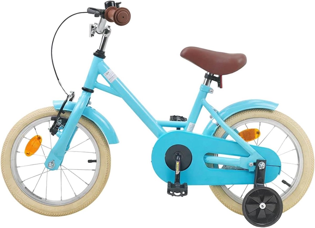 Kinderfiets Loopfiets Fietsje Buiten rijden Klassiek ontwerp 14 inch Lichtblauw
