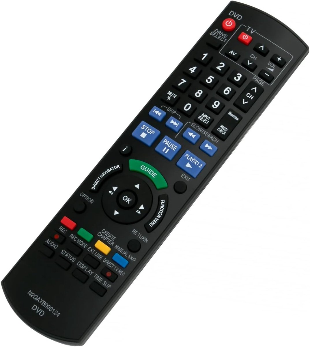 Afstandsbediening Vervanging - Universele Bediening - DVD Recorder Bediening - Geen Installatie Nodig - 10 Meter Bereik - Zwart