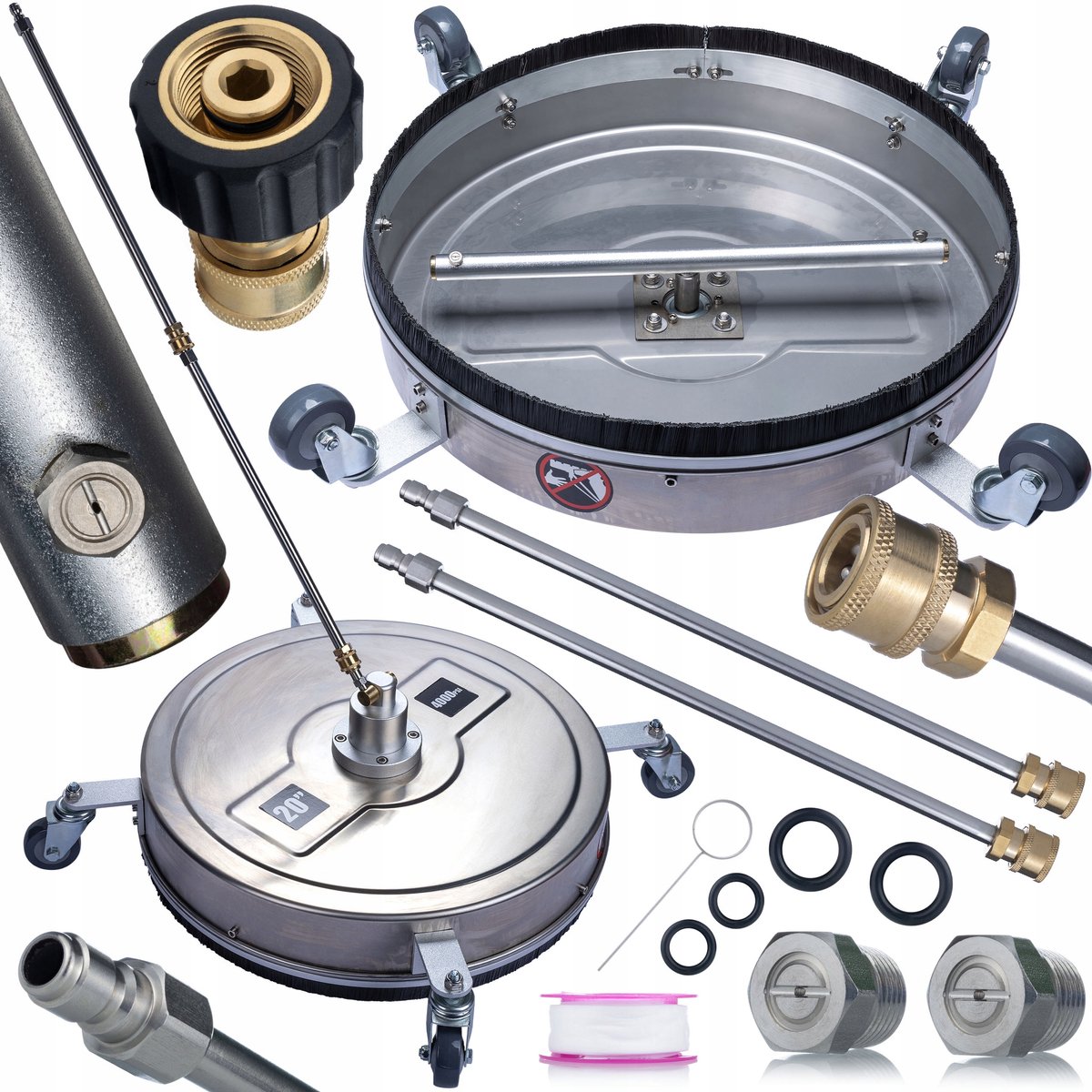 Rosfix Borstel Vervanging Set T-Racer 50 cm - Staal 275 bar - M22→3/8'' Adapter - Geschikt voor Kärcher