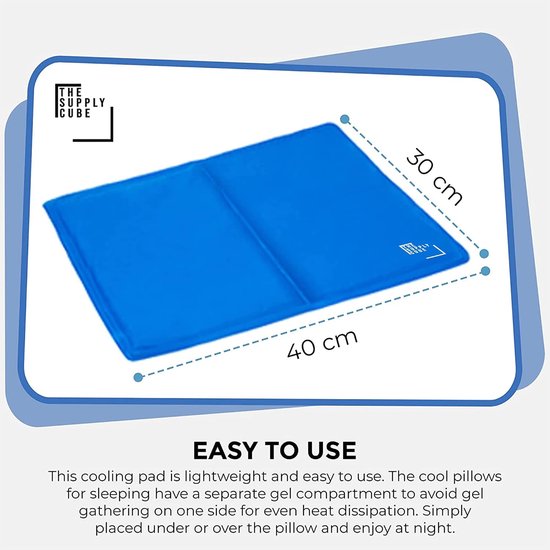 Koelmat Gel Kussen - Koelkussen Slaapmat - Slaapverbetering - Absorbeert en voert warmte af - 40 x 30 cm - Blauw — afbeelding 3