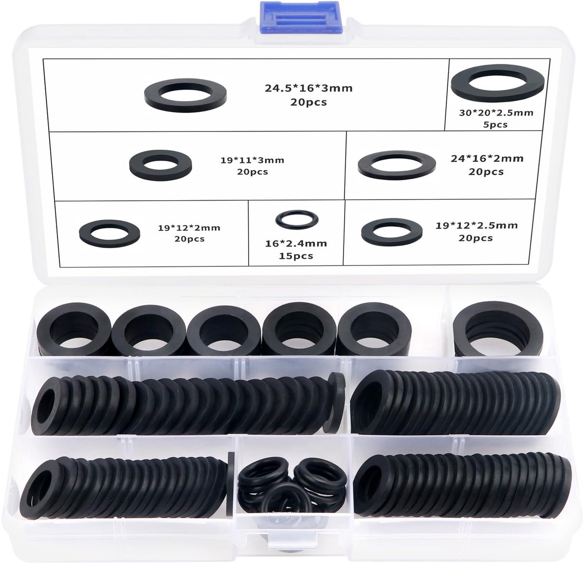 120 Stuks Slangringen Set, Rubberafdichtingen voor Kranen, O-Ringen en Douche Slangen, Geschikt voor 1/2, 3/4 en 1 Inch Waterkranen en Tuinslangen Connectoren