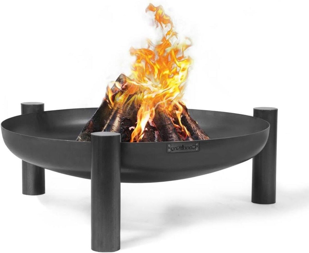 Vuurschaal Rond - Buitenhaard Terrashaard - Kampvuur Maken - Hout Vlammen - 70 cm - Zwart