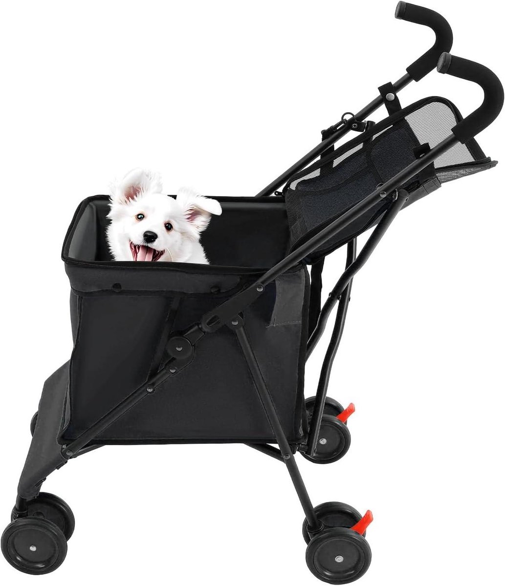 Hondenwagen Opvouwbaar - Draagbare Buggy - Reizen met Huisdier - Hoge Draagkracht - 70 kg - Zwart