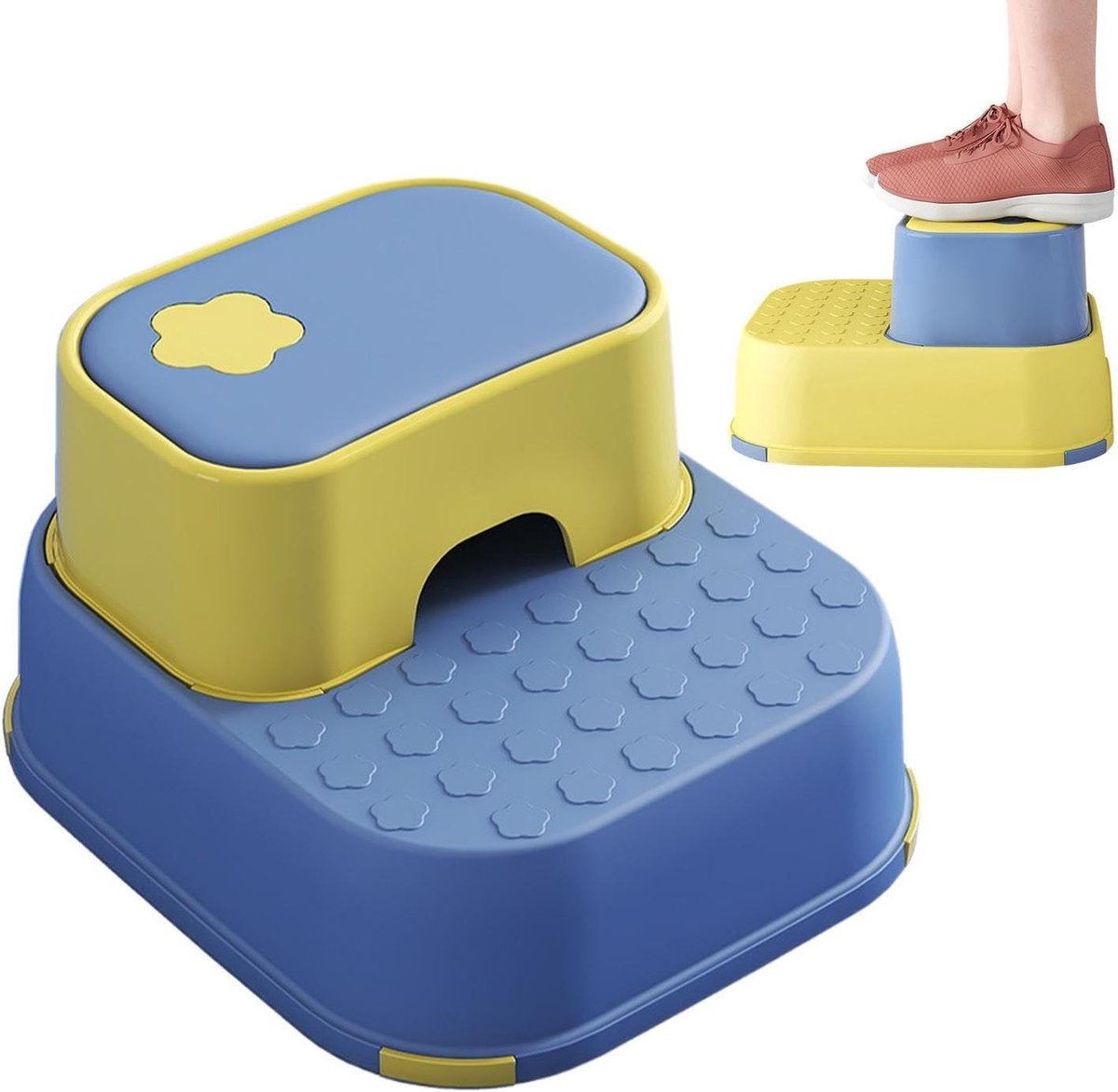 Opstapkrukje Kinderen - Toilet trapje - Zelfstandig wassen - Antislip bodem - 38x33x22cm - Wit