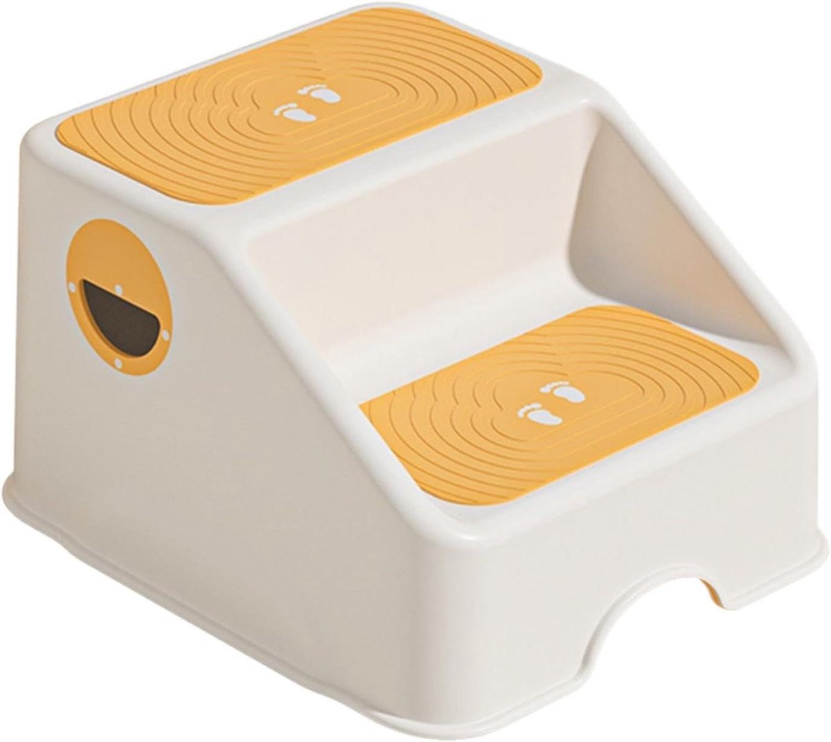 Kinder Opstapje - Poepstoeltje Peuters - Zelfstandigheid Leren - Antislip Treden - 24 x 35 x 24 cm - Geel