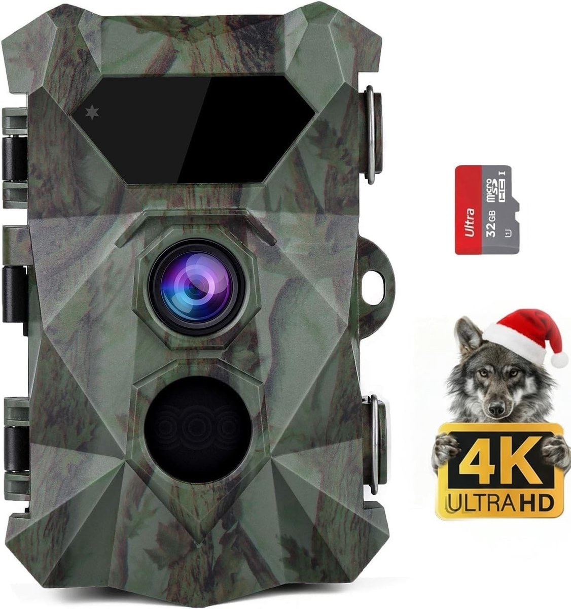 Wildcamera - Zwart - 4K Video & 48 MP Foto - Waterdichte Bewegingssensor Camera voor Buiten